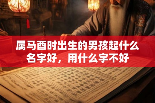 属马酉时出生的男孩起什么名字好，用什么字不好