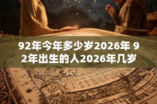 92年今年多少岁2026年 92年出生的人2026年几岁