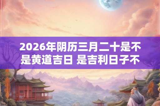 2026年阴历三月二十是不是黄道吉日 是吉利日子不 2026年阴历三月二十是不是黄道吉日 是吉利日子不