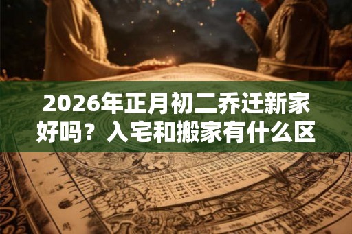 2026年正月初二乔迁新家好吗？入宅和搬家有什么区别？