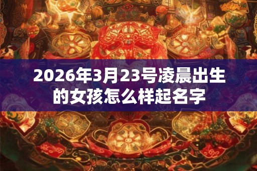 2026年3月23号凌晨出生的女孩怎么样起名字