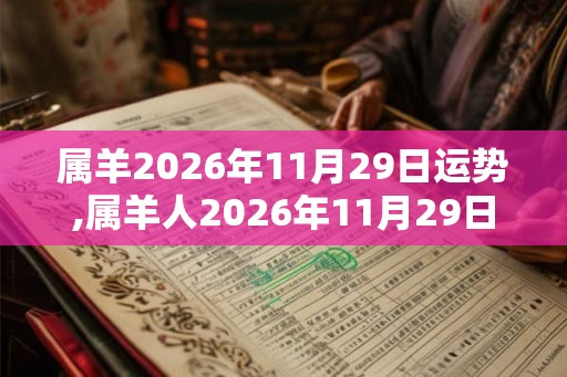 属羊2026年11月29日运势,属羊人2026年11月29日财运,生肖羊2026年11月29日运势