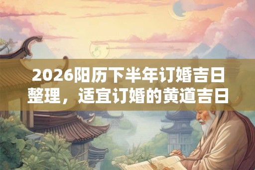 2026阳历下半年订婚吉日整理，适宜订婚的黄道吉日