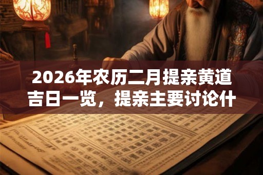 2026年农历二月提亲黄道吉日一览，提亲主要讨论什么？