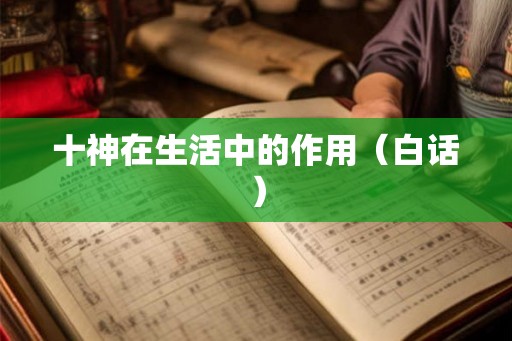 十神在生活中的作用（白话）
