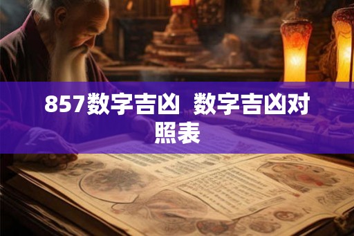 857数字吉凶 数字吉凶对照表 857数字吉凶 数字吉凶对照表