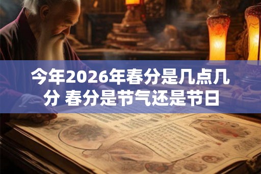 今年2026年春分是几点几分 春分是节气还是节日