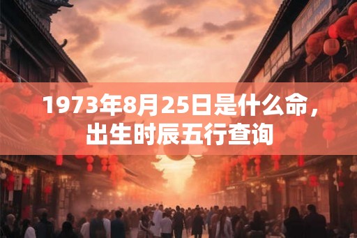 1973年8月25日是什么命，出生时辰五行查询