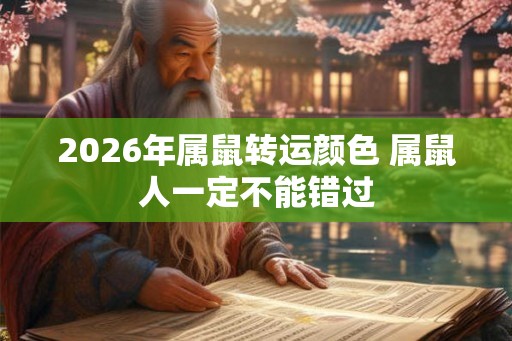 2026年属鼠转运颜色 属鼠人一定不能错过
