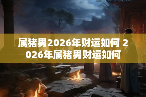 属猪男2026年财运如何 2026年属猪男财运如何