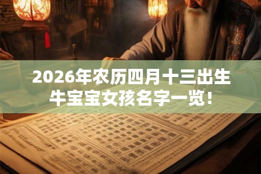2026年农历四月十三出生牛宝宝女孩名字一览！