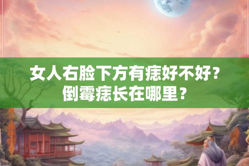 女人右脸下方有痣好不好？倒霉痣长在哪里？