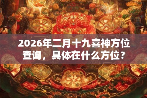 2026年二月十九喜神方位查询，具体在什么方位？