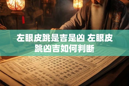 左眼皮跳是吉是凶 左眼皮跳凶吉如何判断