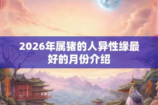 2026年属猪的人异性缘最好的月份介绍
