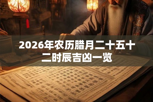2026年农历腊月二十五十二时辰吉凶一览