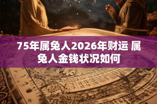 75年属兔人2026年财运 属兔人金钱状况如何