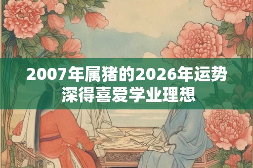 2007年属猪的2026年运势 深得喜爱学业理想