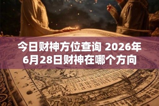 今日财神方位查询 2026年6月28日财神在哪个方向