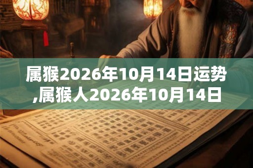 属猴2026年10月14日运势,属猴人2026年10月14日财运,生肖猴2026年10月14日运势