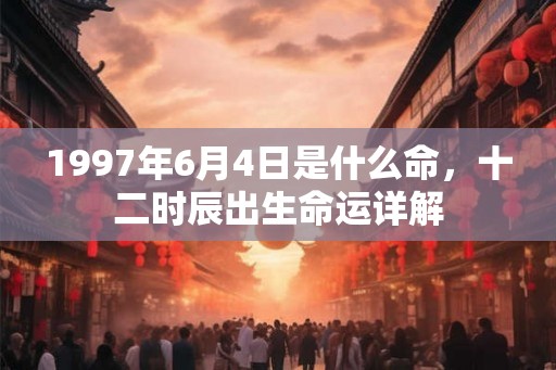 1997年6月4日是什么命，十二时辰出生命运详解