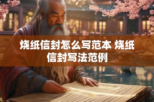 烧纸信封怎么写范本 烧纸信封写法范例
