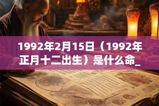 1992年2月15日（1992年正月十二出生）是什么命_命运如何