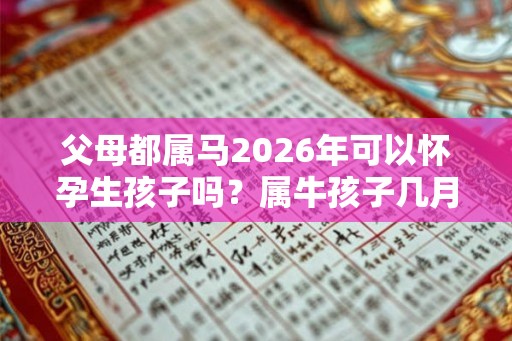 父母都属马2026年可以怀孕生孩子吗？属牛孩子几月生好？