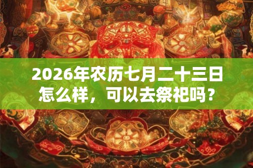 2026年农历七月二十三日怎么样，可以去祭祀吗？