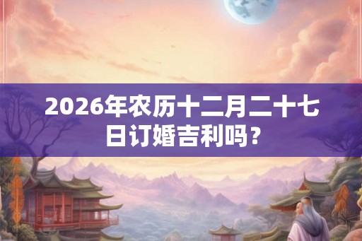2026年农历十二月二十七日订婚吉利吗？