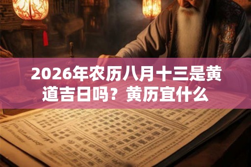 2026年农历八月十三是黄道吉日吗？黄历宜什么