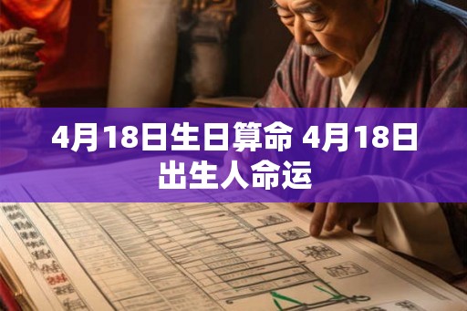 4月18日生日算命 4月18日出生人命运