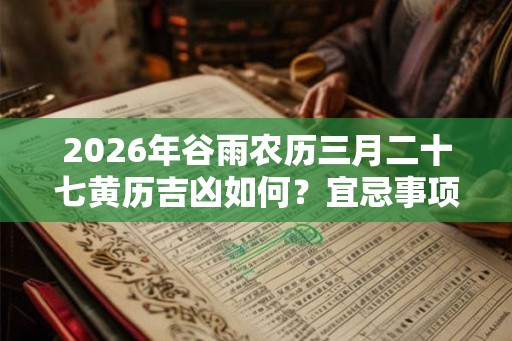2026年谷雨农历三月二十七黄历吉凶如何？宜忌事项有哪些？
