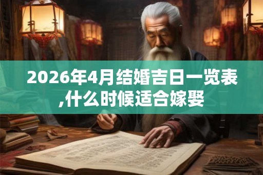 2026年4月结婚吉日一览表,什么时候适合嫁娶
