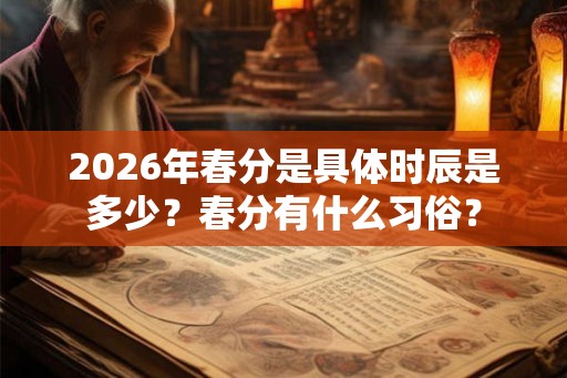 2026年春分是具体时辰是多少？春分有什么习俗？