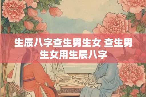 生辰八字查生男生女 查生男生女用生辰八字