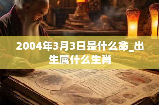 2004年3月3日是什么命_出生属什么生肖
