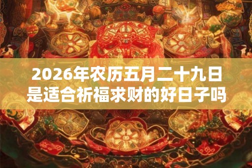 2026年农历五月二十九日是适合祈福求财的好日子吗？
