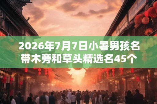 2026年7月7日小暑男孩名带木旁和草头精选名45个