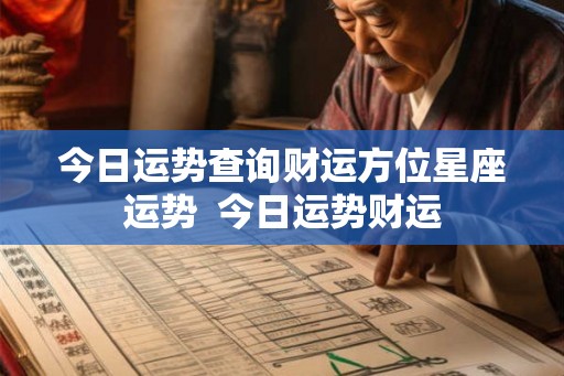 今日运势查询财运方位星座运势  今日运势财运