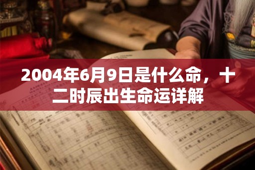 2004年6月9日是什么命，十二时辰出生命运详解