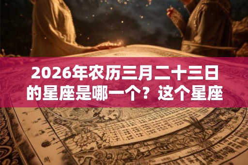 2026年农历三月二十三日的星座是哪一个？这个星座有什么缺点？