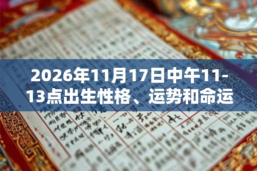 2026年11月17日中午11-13点出生性格、运势和命运