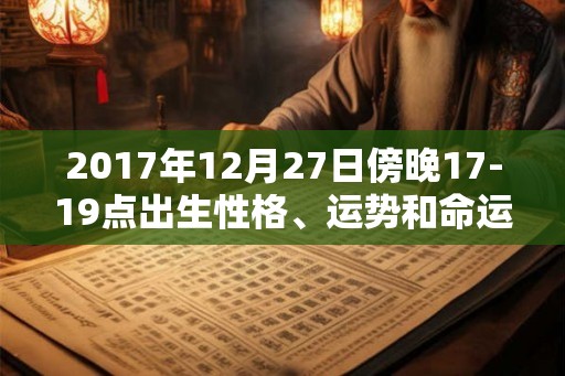 2017年12月27日傍晚17-19点出生性格、运势和命运