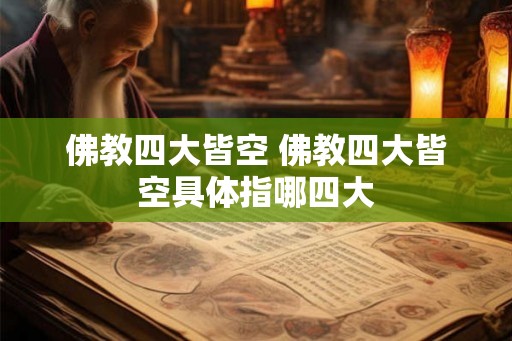 佛教四大皆空 佛教四大皆空具体指哪四大