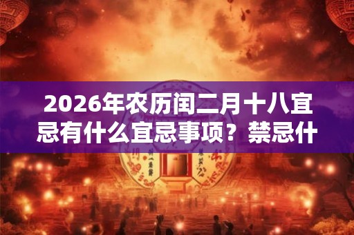2026年农历闰二月十八宜忌有什么宜忌事项？禁忌什么？