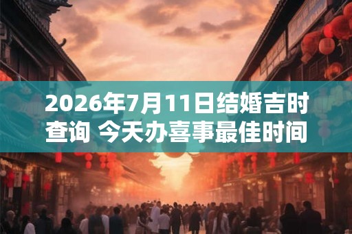 2026年7月11日结婚吉时查询 今天办喜事最佳时间