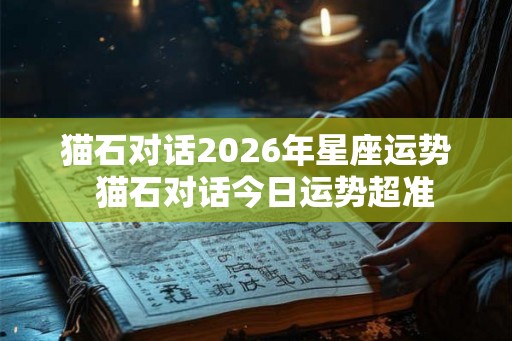 猫石对话2026年星座运势  猫石对话今日运势超准