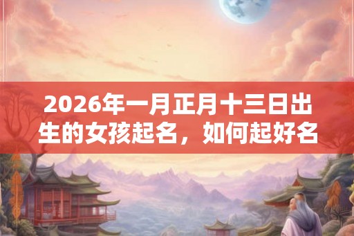 2026年一月正月十三日出生的女孩起名，如何起好名？