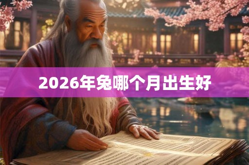 2026年兔哪个月出生好